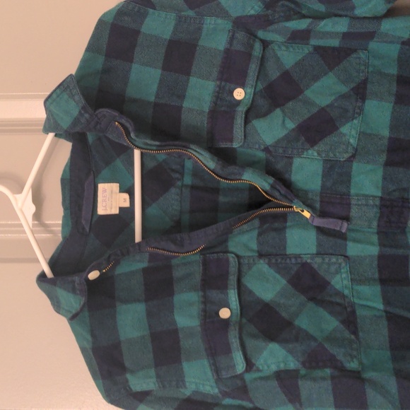 J. Crew Half-zip Plaid Flannel - Picture 2 of 5